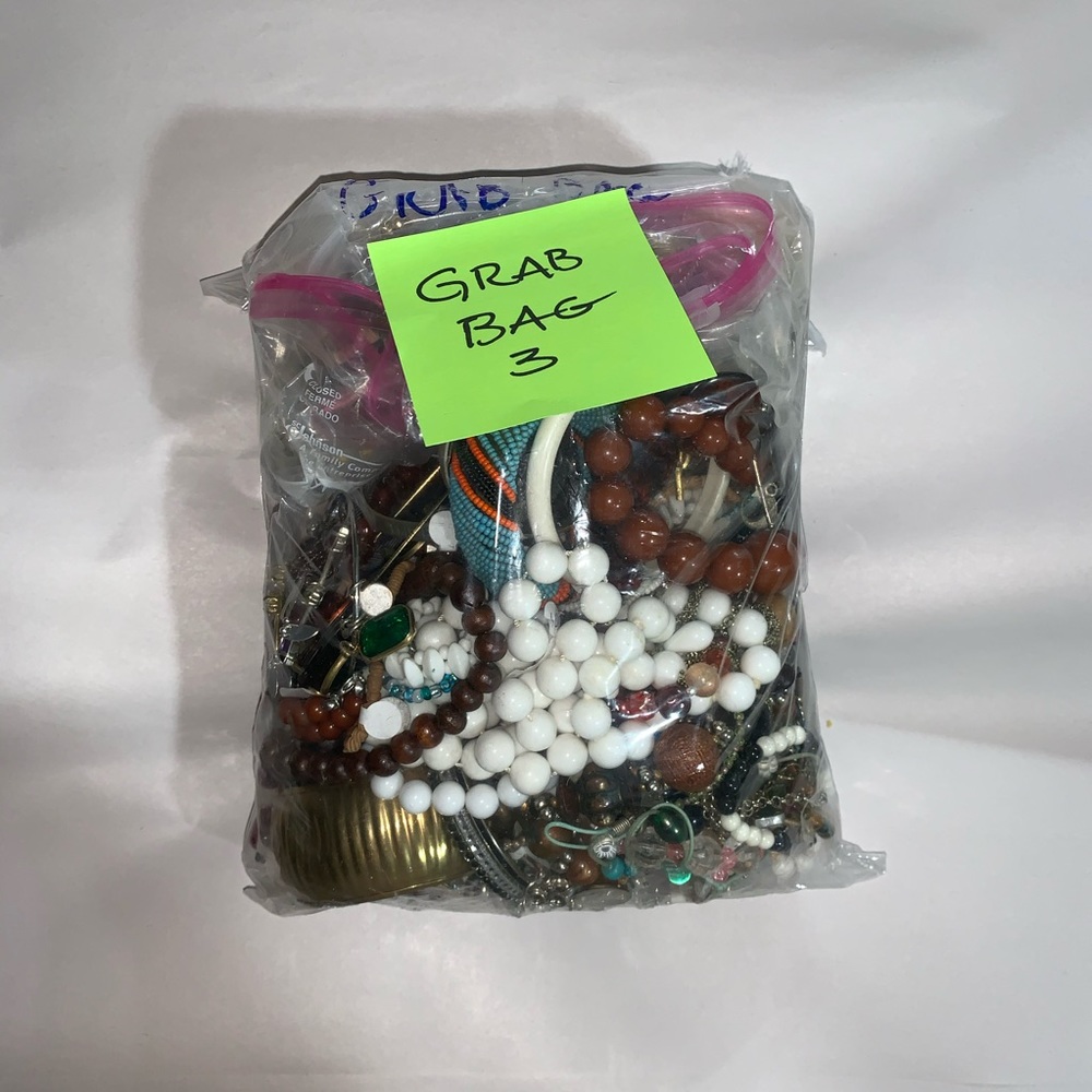 GRAB BAG #3  large bag of USED JEWELERY